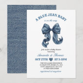 Blue Jean Baby Shower Invitation Kaart (Voorkant / Achterkant)
