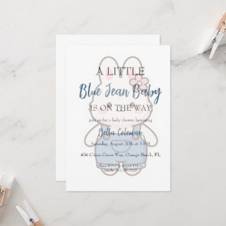 blue jean baby shower invitations kaart