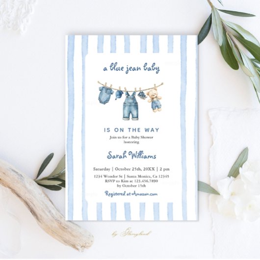 Blue Jean Baby shower Kaart