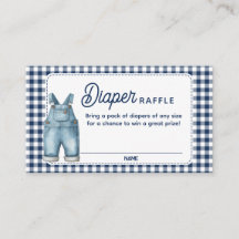Blue Jean Baby shower Luier Raffle Kaart