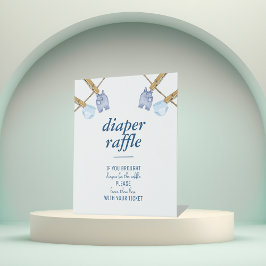 Blue Jean Baby shower | Luier Raffle Tafelblad Reclamebord Met Voetstuk