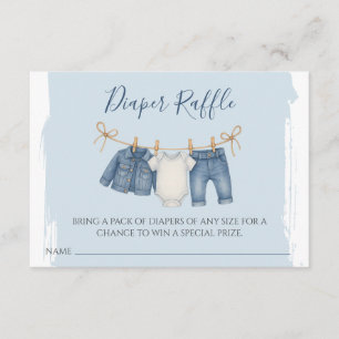 Blue Jean Baby shower Luierkrabbel Informatiekaartje