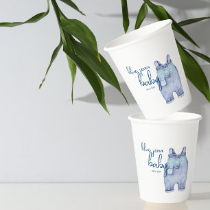 Blue Jean Baby shower servies Denim Overalls Papieren Bekers