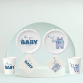 Blue Jean Baby shower servies | Denim Overalls Papieren Bekers