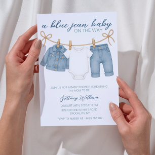 Blue Jean Baby shower voor jongens Kaart