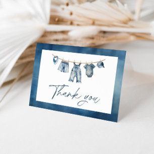Blue Jean Baby shower, Western Baby shower Bedankkaart