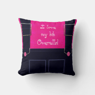 Blue Jean Bib Overalls PILLOW Kussen