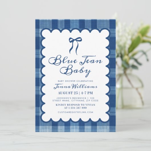 Blue Jean Boy Baby Shower  Kaart (Staand voorkant)