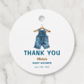 Blue Jean Boy Western Baby shower Bedankt Bedankjes Labels (Voorkant)
