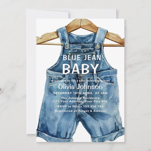 Blue Jean Boy Western Baby shower Kaart (Voorkant)