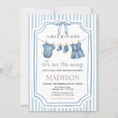 Blue Jean Denim Baby Shower Girl Invitation (Devant)