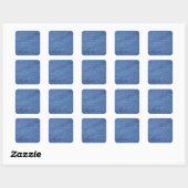 Blue Jean Denim Background Vierkante Sticker (Vel)