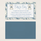 Blue Jean Denim Books For Baby Boy Enclosure Card (Devant & derrière)