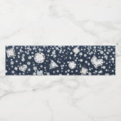 Blue Jean Denim & Diamonds Bling Diamond Heart Waterfles Etiket (Enkel label)