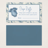 Blue Jean Denim Diaper Raffle Boy Enclosure Card (Devant & derrière)