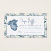 Blue Jean Denim Diaper Raffle Boy Enclosure Card (Devant)