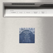 Blue Jean Denim en Lace Save the Date Magneet (Insitu (Vaatwasser))
