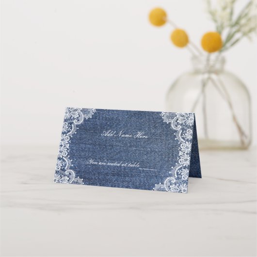 Blue Jean Denim en Lace Table (Voorkant)