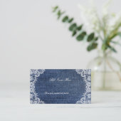 Blue Jean Denim en Lace Table Plaatskaartje (Staand voorkant)