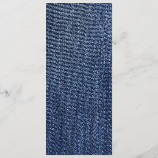 Blue Jean Denim en Lace Wedding Menu Kaart (Achterkant)