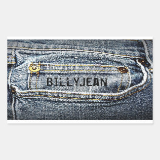 Blue Jean Denim Pocket - Personaliseer het! Rechthoekige Sticker