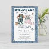 Blue Jean Gender Reveal, He or She  Kaart (Staand voorkant)