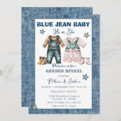 Blue Jean Gender Reveal, He or She  Kaart (Voorkant / Achterkant)
