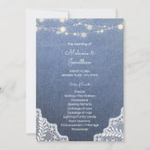 Blue Jean, Lace String Lights Ceremony Program Kaart (Voorkant)