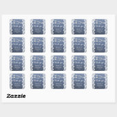 Blue Jean Lace & String Lights Dank u Vierkante Sticker (Vel)