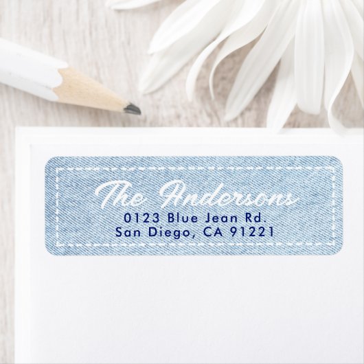 Blue Jean Minimal Return Address Etiket (Insitu)
