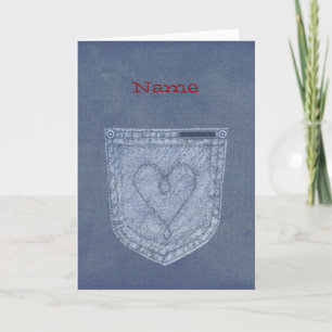Blue Jean Note Cards Sjabloon