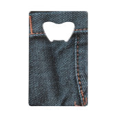 Blue Jean Stitching Kredietkaart Flessenopener (Voorkant)
