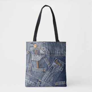 Blue Jeans Denim Abstract Art Tas