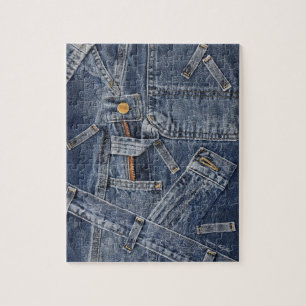 Blue Jeans Denim Abstracte kunst Legpuzzel