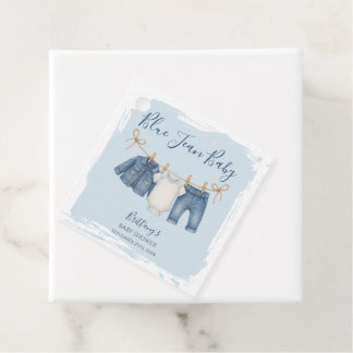 Blue Jeans Denim Baby shower Bedankjes Labels
