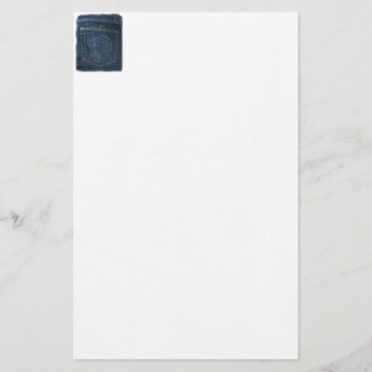 Blue Jeans Denim Pocket Briefpapier (Voorkant)