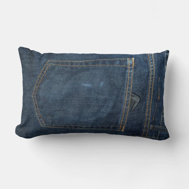 Blue Jeans Denim Pocket Kussen (Voorkant)