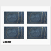 Blue Jeans Denim Pocket Rechthoekige Sticker (Vel)