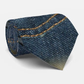 Blue Jeans Denim Pocket Stropdas (Opgerold)
