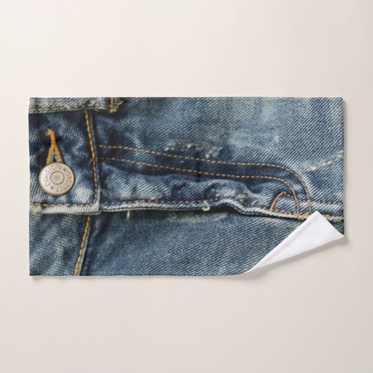 Blue Jeans Denim Zipper Faux (Serviette à main)