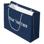 Blue Jeans Fabric + add Jouw tekst -  - Groot Cadeauzakje (Voorkant Gekanteld)