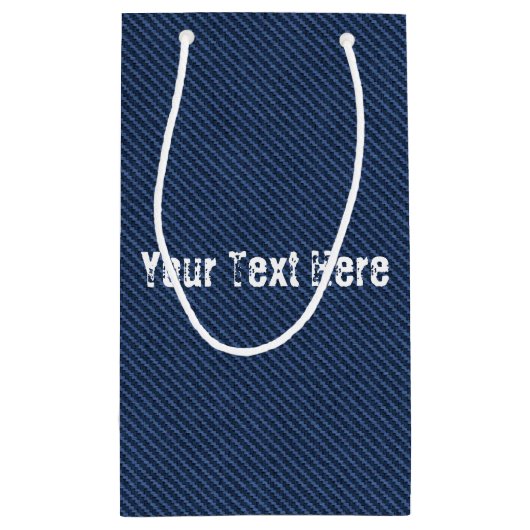 Blue Jeans Fabric - Voeg Jouw tekst toe -  Klein Cadeauzakje (Achterkant)