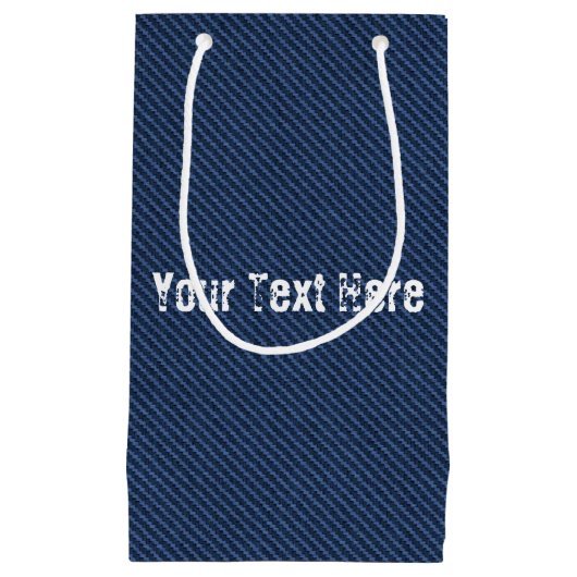 Blue Jeans Fabric - Voeg Jouw tekst toe -  Klein Cadeauzakje (Voorkant)