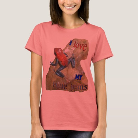 Blue Jeans Frog Womens Organic App. T-shirt (Devant)