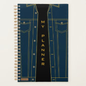 Blue Jeans Jacket Funny Planner avec texte personn (Devant)