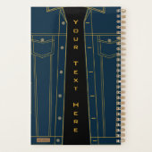 Blue Jeans Jacket Funny Planner avec texte personn (Dos)