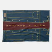 Blue Jeans Jacket Kitchen Towel - Jouw tekst / naa Theedoek (Horizontaal)