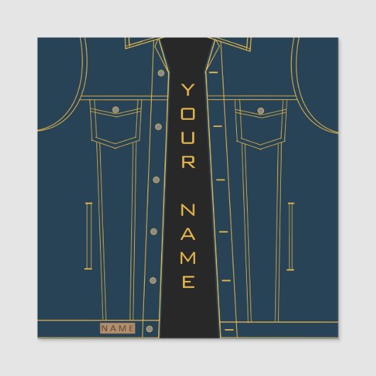 Blue Jeans Jacket + Naam toevoegen - Naamplaatje (Voorkant)