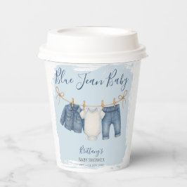 Blue Jeans Modern Boy Baby shower Papieren Bekers