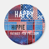 Blue Jeans Patchwork Patriot Magnet personnalisé (Devant)